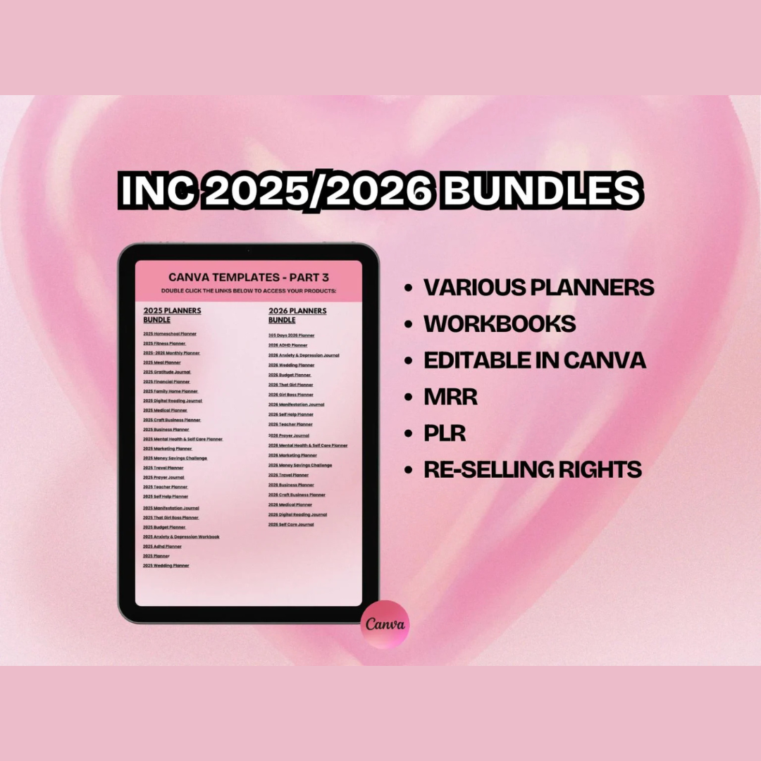 7500+ PLR MRR Canva Templates Bundle | 2025–2026 Printable Planners & Journals | DFY Digital Products - Image 2