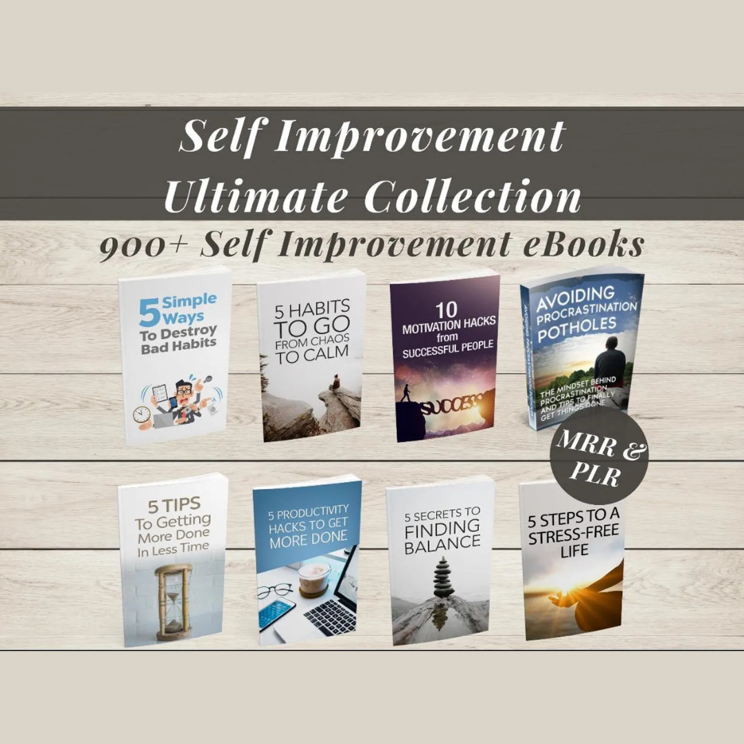 900+ Self-Improvement eBooks Bundle with MRR & PLR β Self-Help, Personal Growth & Resell Rights